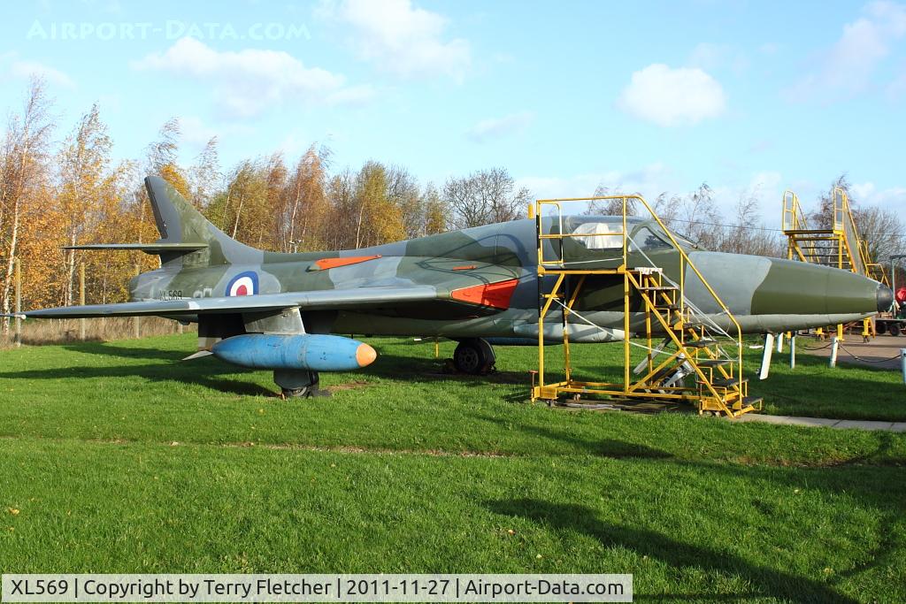 XL569, 1958 Hawker Hunter T.7 C/N 41H/693720, Exhibited at the Aeropark Museum at East Midlands Airport