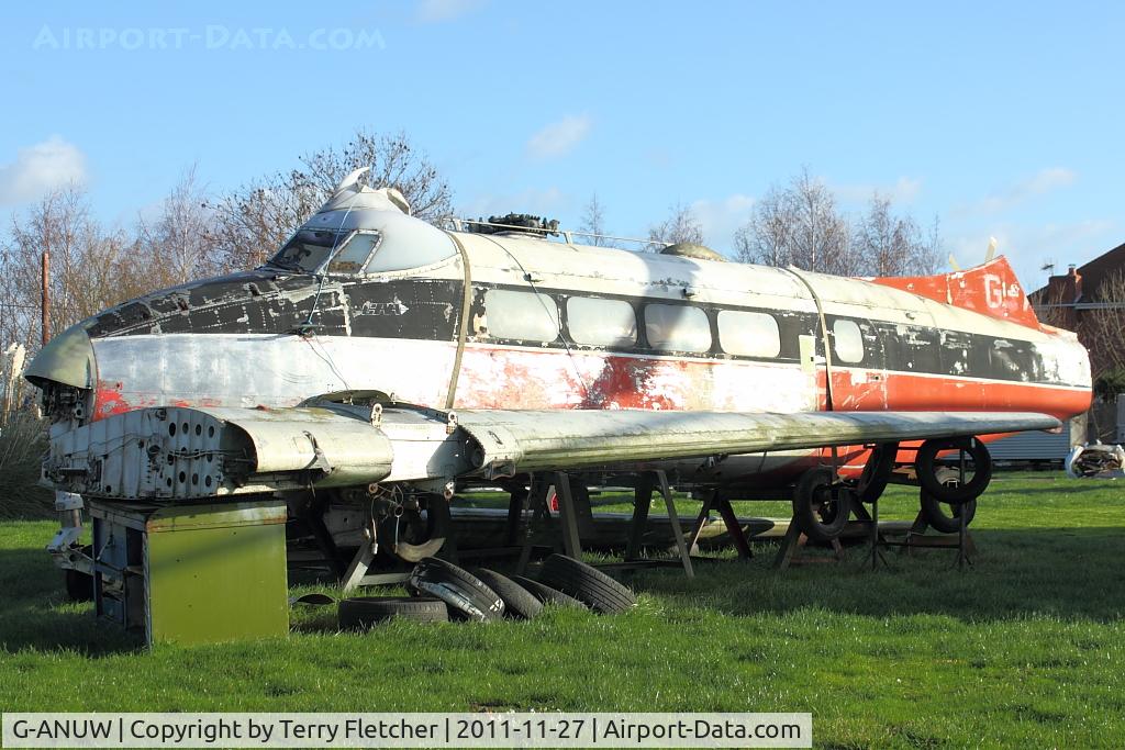 G-ANUW, 1955 De Havilland DH-104 Dove 6 C/N 04458, Awaiting restoration at the Aeropark Museum at East Midlands Airport