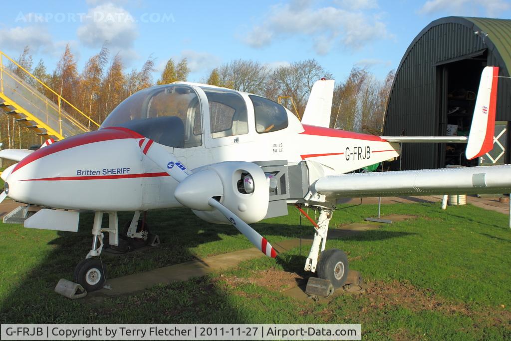 G-FRJB, 1976 Britten Sheriff SA.1 C/N 0001, One and only aircraft of this type preseved  at the Aeropark Museum at East Midlands Airport