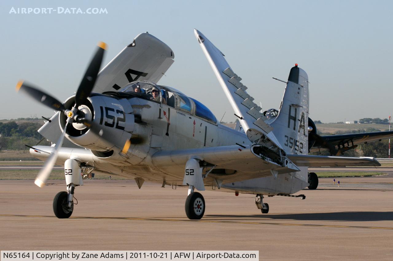 N65164, 1955 Douglas EA-1E Skyraider AD-5W C/N 55-471DH, At the 2011 Alliance Airshow - Fort Worth, TX