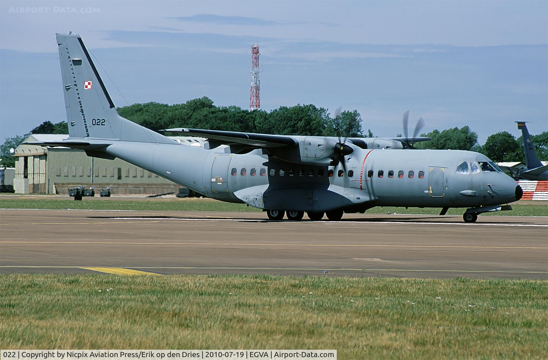 022, CASA C-295M C/N S-053, Polish AF C-295M transport aircraft backtracking on the runway of RAF Fairford during the RIAT-2010