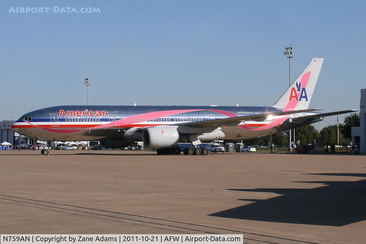 N759AN, 2001 Boeing 777-223/ER C/N 32638, At the 2011 Alliance Airshow - Fort Worth, TX -Special Paint - Susan G. Komen Race for the Cure