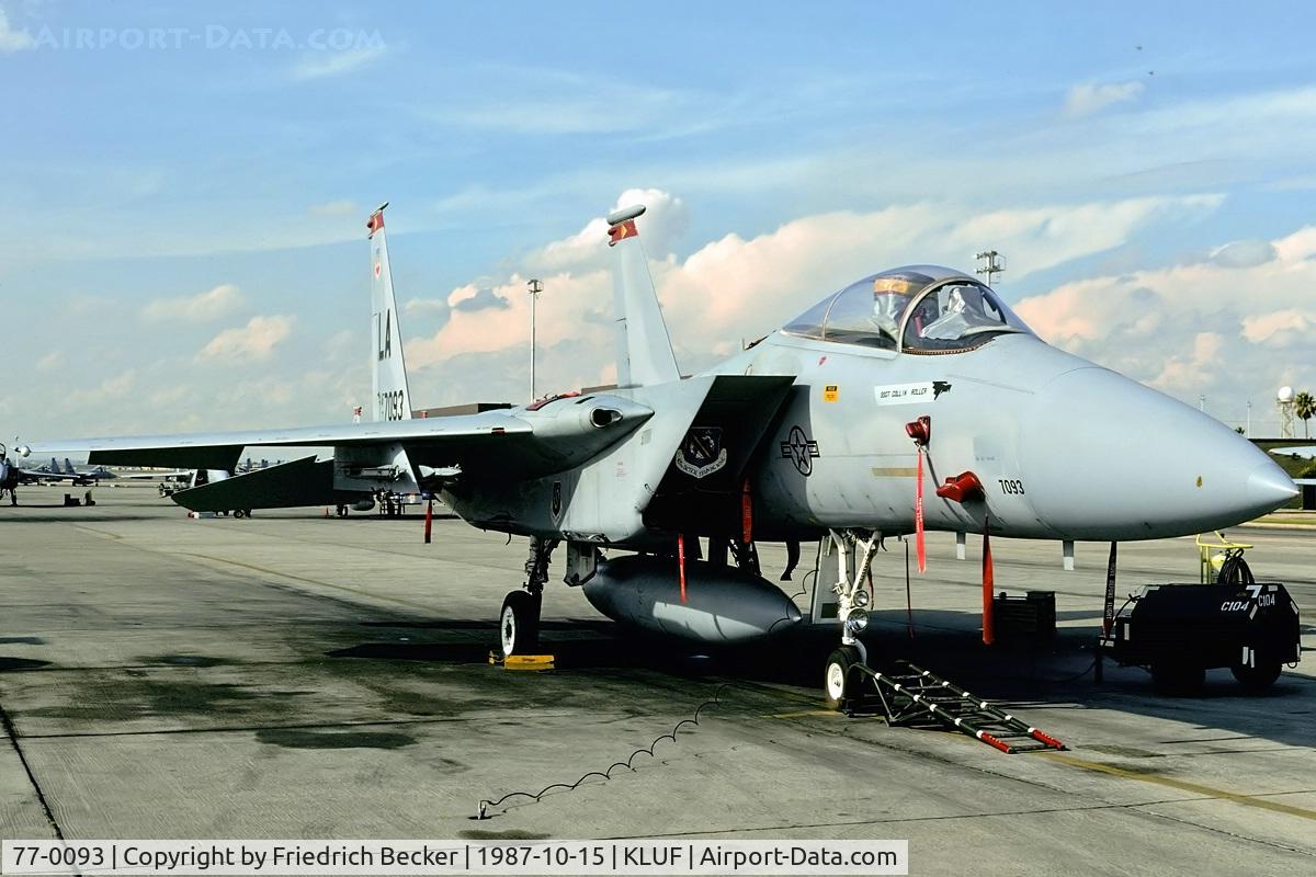 77-0093, 1977 McDonnell Douglas F-15A Eagle C/N 0375/A305, flightline at Luke AFB