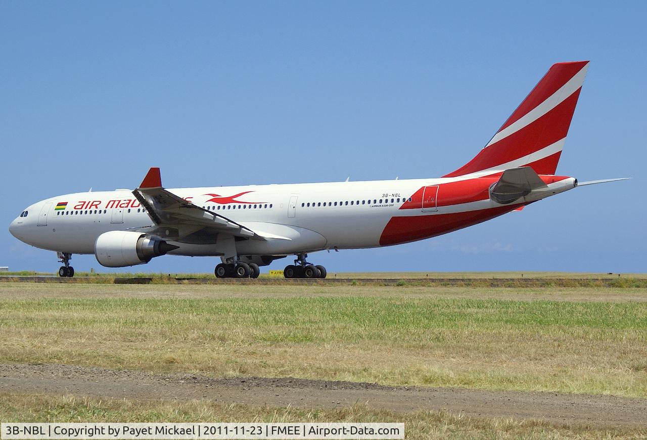 3B-NBL, 2009 Airbus A330-202 C/N 1057, Just vacated the runway