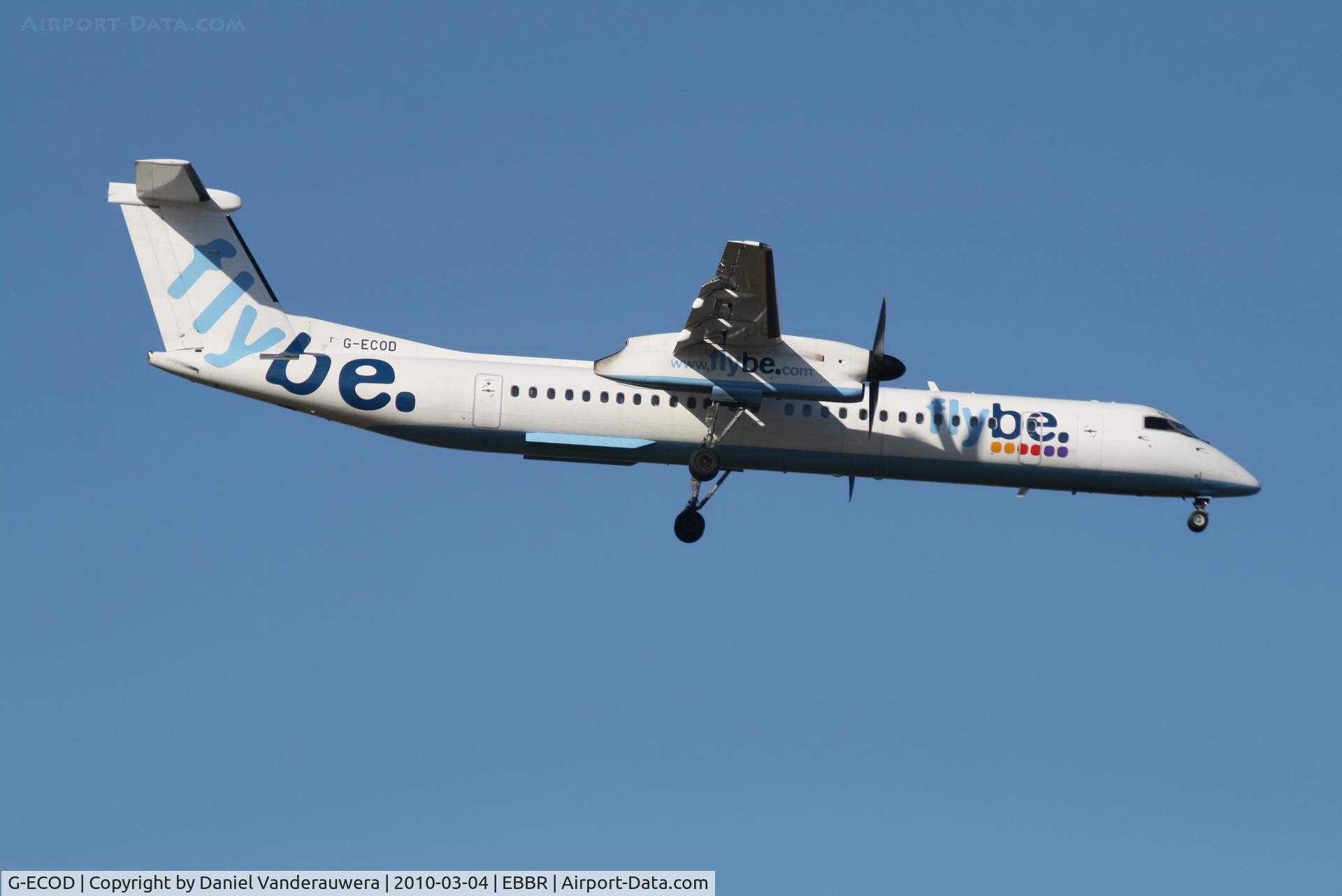 G-ECOD, 2008 De Havilland Canada DHC-8-402Q Dash 8 C/N 4206, Arrival of flight BE593 to RWY 02