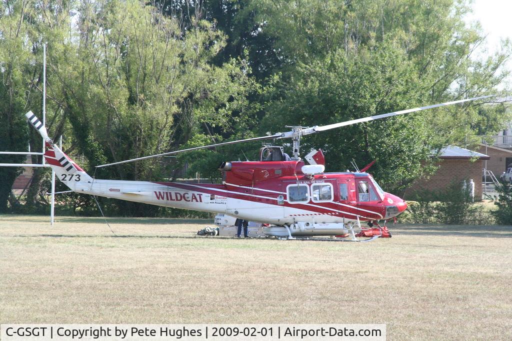 C-GSGT, 1976 Bell 212 C/N 30771, Just how far from home can one get??  C-GSGT Bell 212 seen on a playing field in Braidwood Australia during the terrible fire season of 2009.