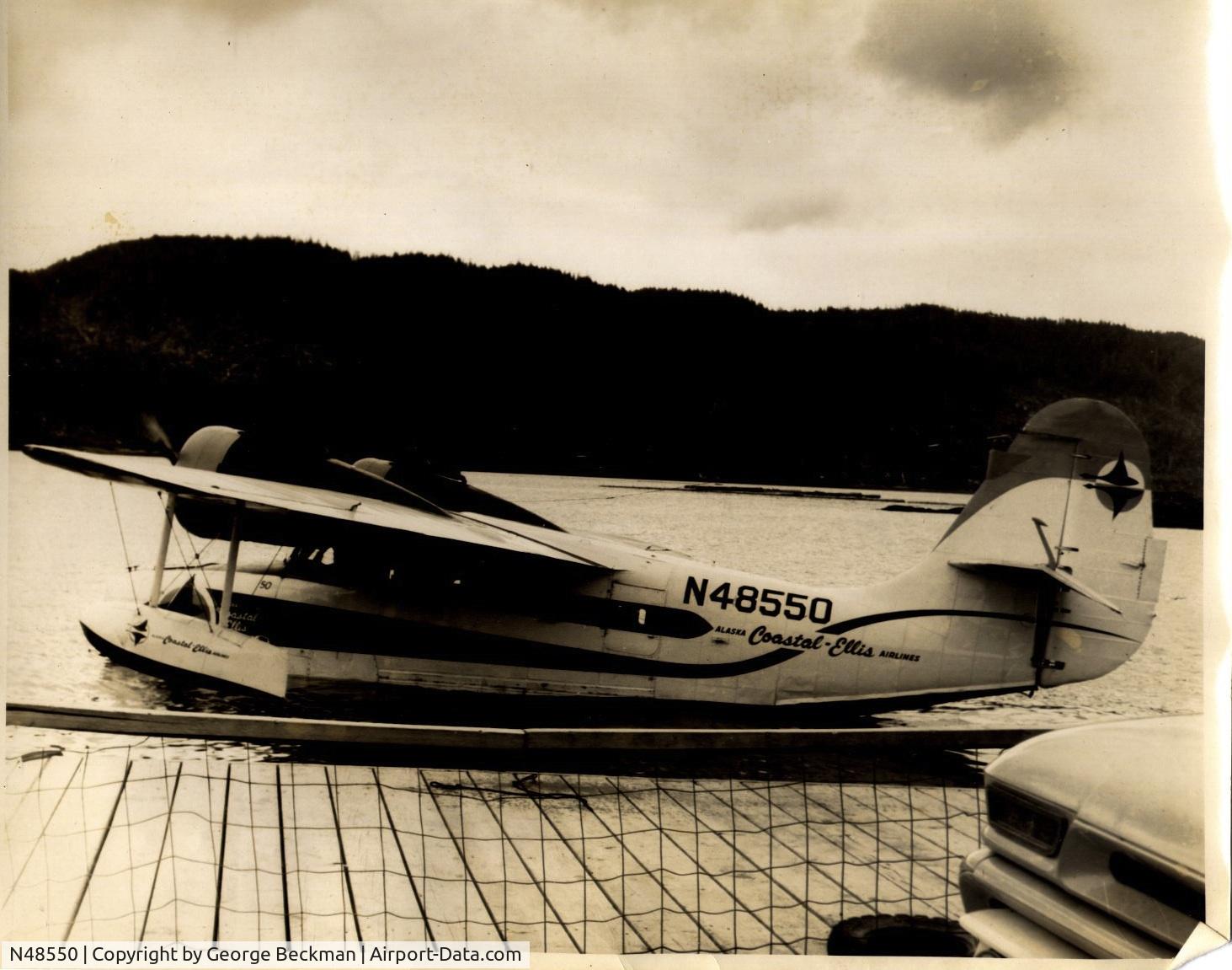 N48550, 1939 Grumman G-21A Goose C/N 1061, This was taken in Thorne Bay Alaska, 1964. Thorne Bay was then the major logging camp for Ketchican Pulp Company. I worked as a camp flunky and lugged a 4X5 Speed Graphic around.