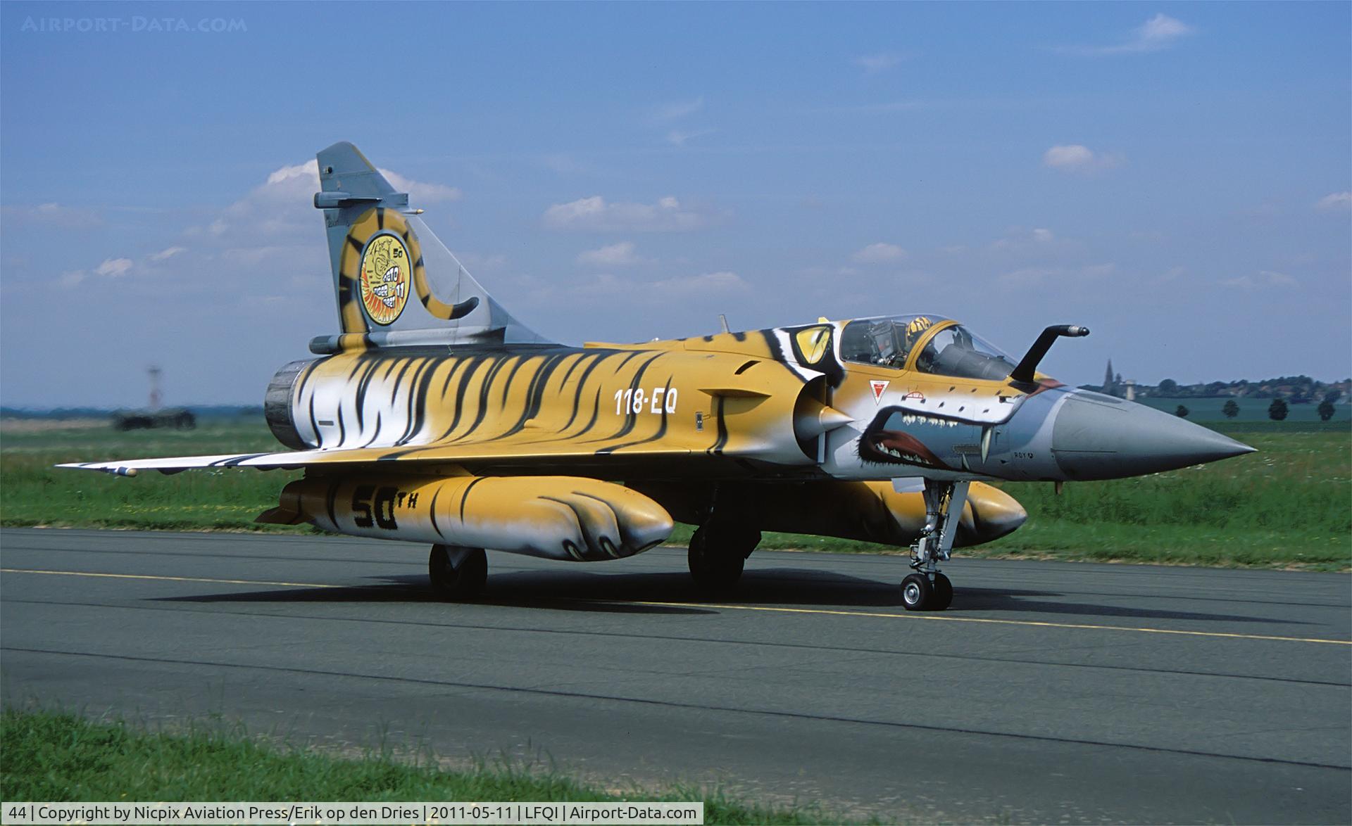 44, Dassault Mirage 2000-5F C/N 208, Beautiful painted for the NATO Tigermeet 50th anniversary is this Mont-de-Marsan based Mirage-2000 seen here at Cambrai AB.