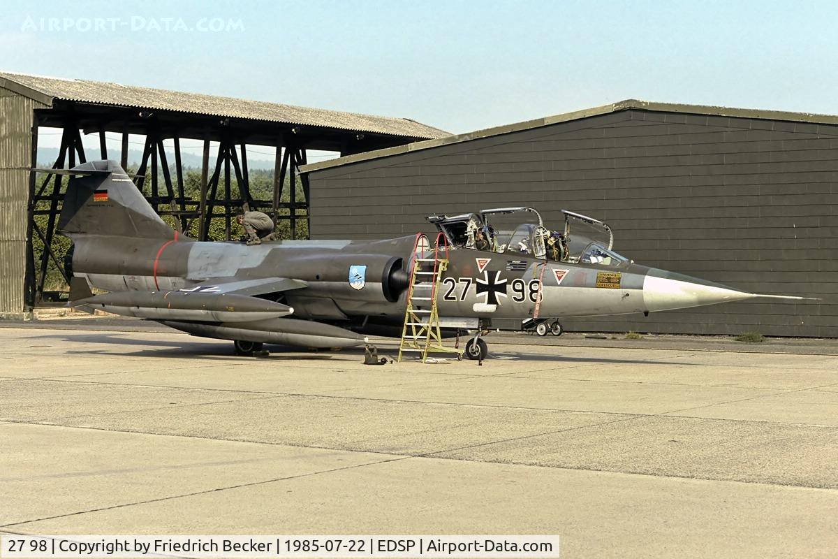 27 98, 1964 Lockheed TF-104G Starfighter C/N 583F-5928, transient at Fliegerhorst Pferdsfeld