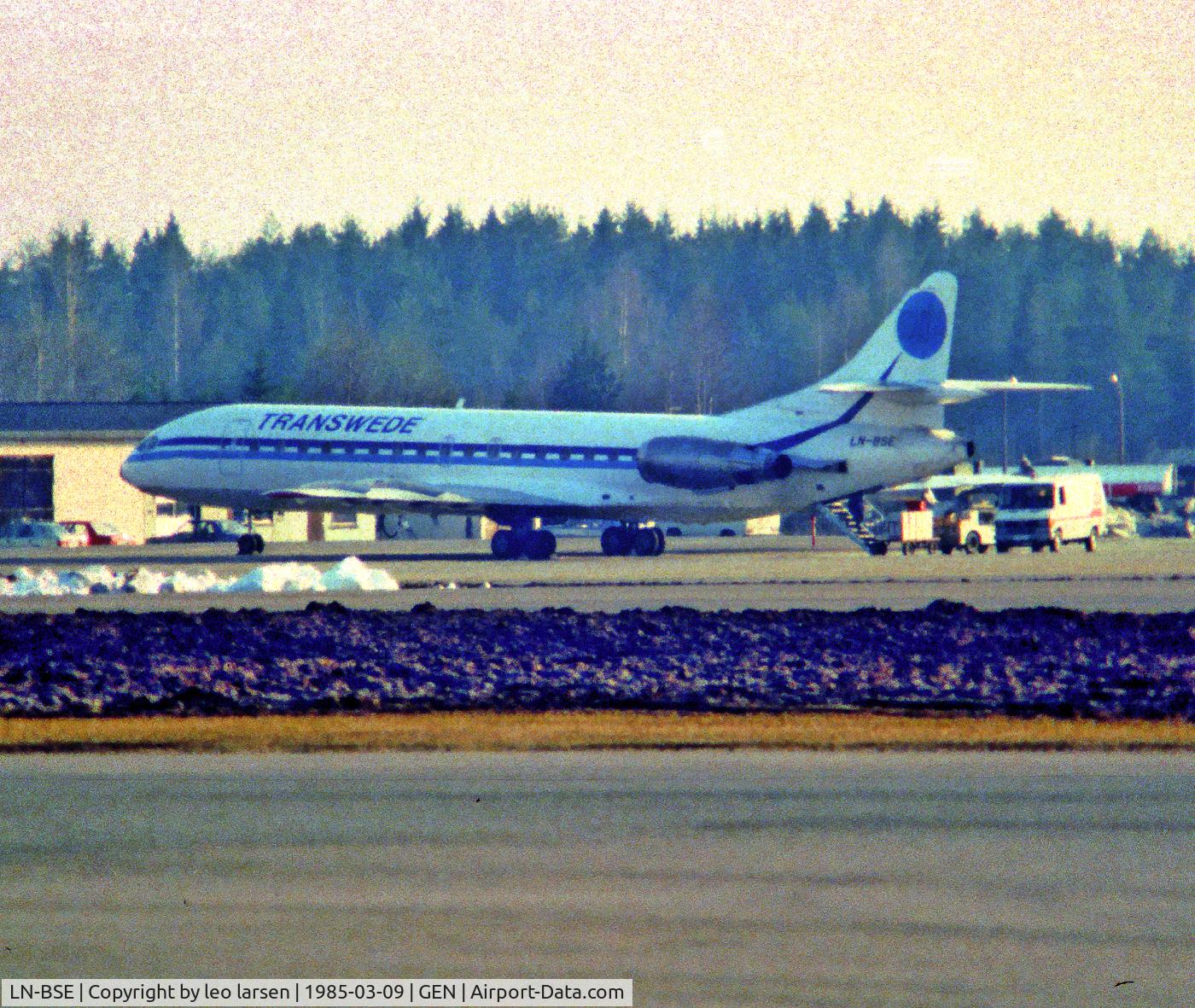 LN-BSE, 1969 Sud Aviation SE-210 Caravelle 10B3 Super B C/N 259, LN-BSE in Transwede c/s Gardermoen Norway
9.5.85