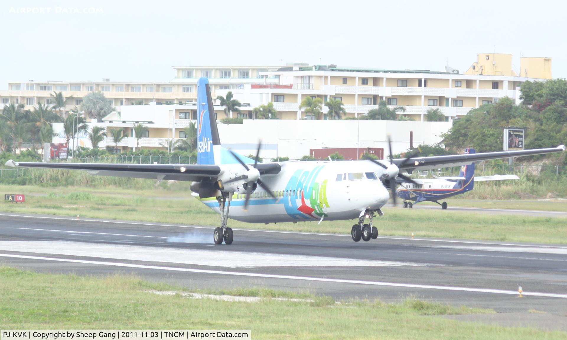 PJ-KVK, 1991 Fokker 50 C/N 20219, PJ-KVK at TNCM