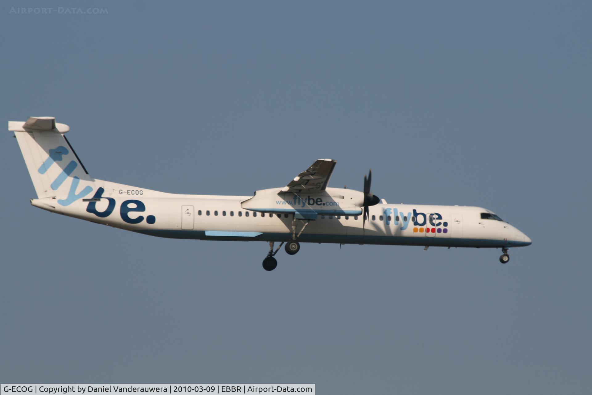 G-ECOG, 2008 De Havilland Canada DHC-8-402Q Dash 8 C/N 4220, Arrival of flight BE593 to RWY 02