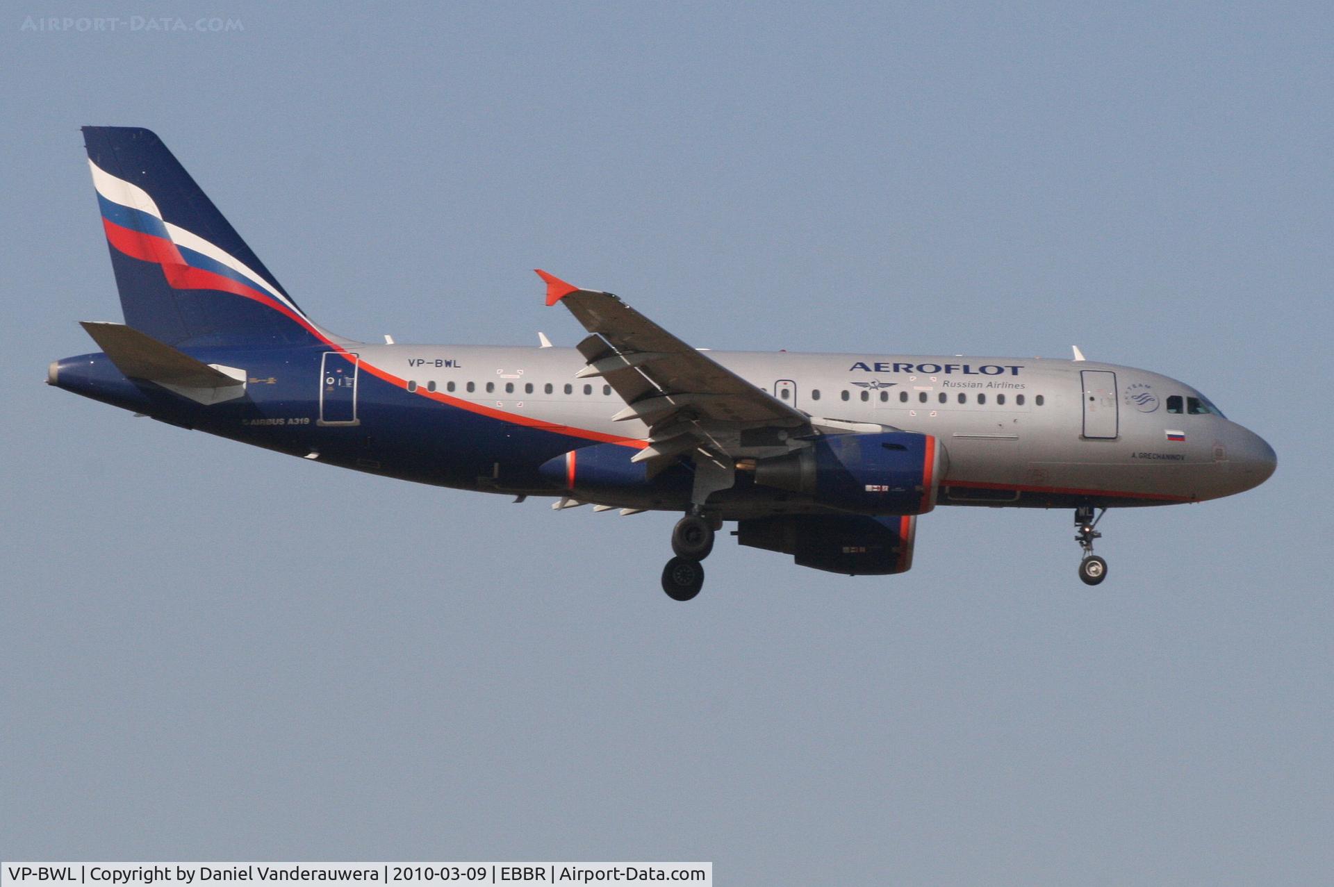 VP-BWL, 2004 Airbus A319-111 C/N 2243, Flight SU235 is descending to RWY 02