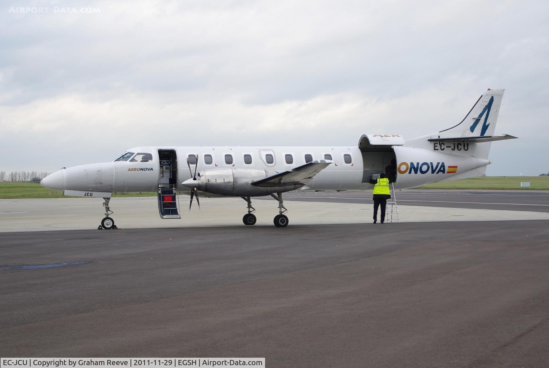 EC-JCU, 1987 Fairchild SA-227AC Metro III C/N AC-679B, Parked at Norwich.