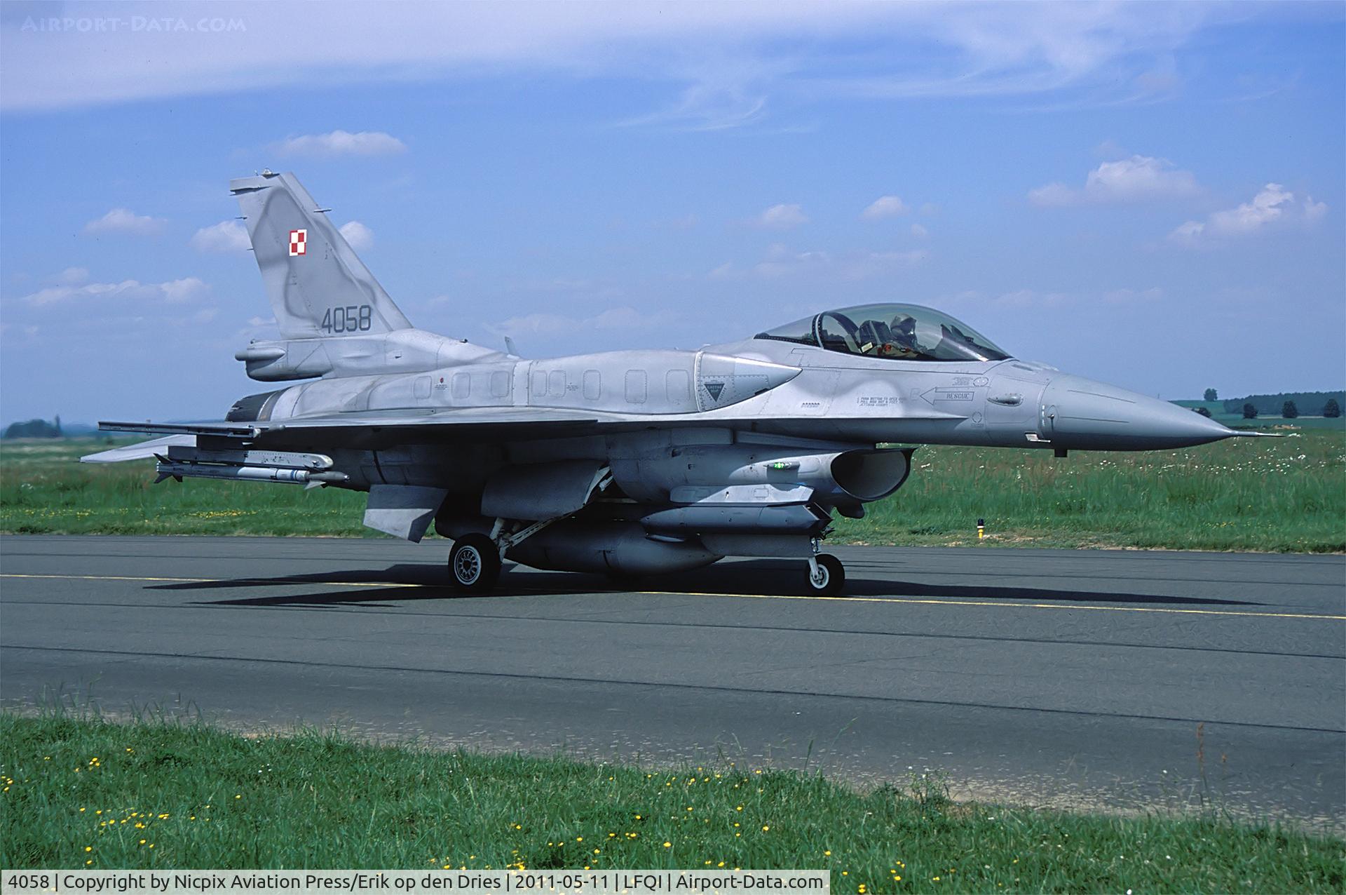 4058, 2003 Lockheed Martin F-16CJ Fighting Falcon C/N JC-19, Poland participated in the NTM-2011 with their F-16's. 4058 was one of them.