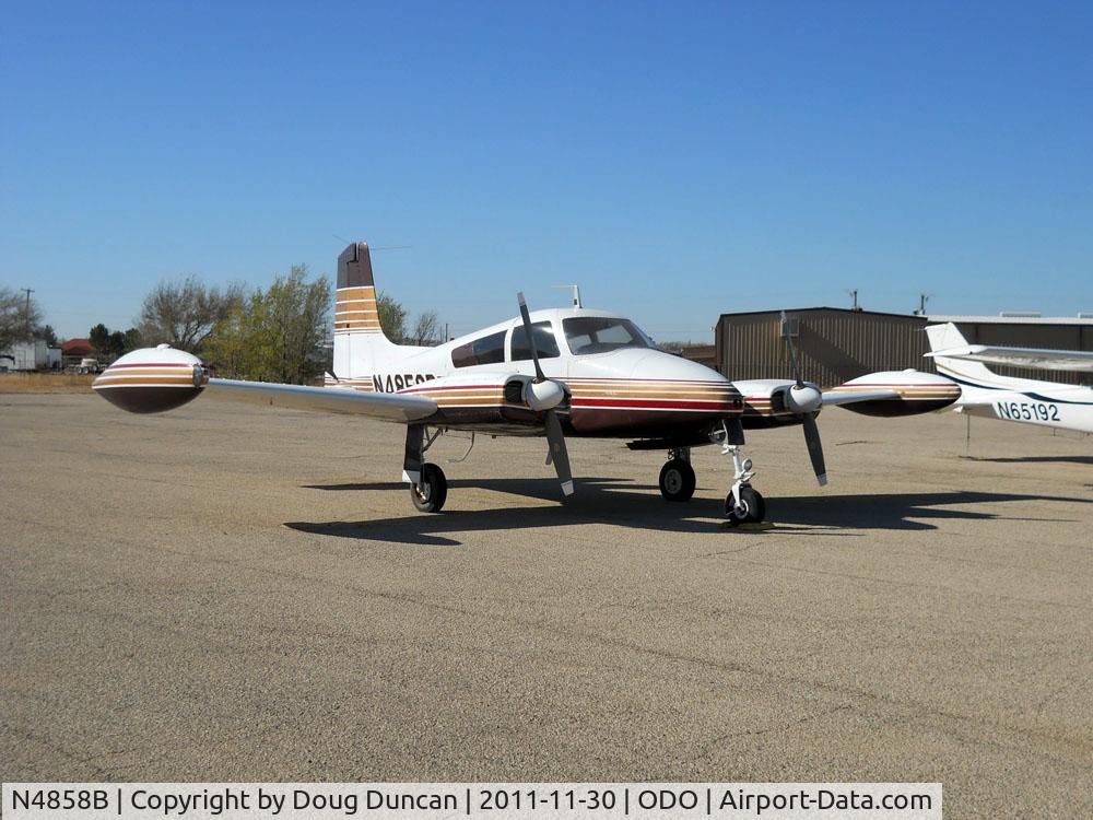 N4858B, 1955 Cessna 310 C/N 35158, On the ramp at Schlemeyer Field in Odessa, Texas