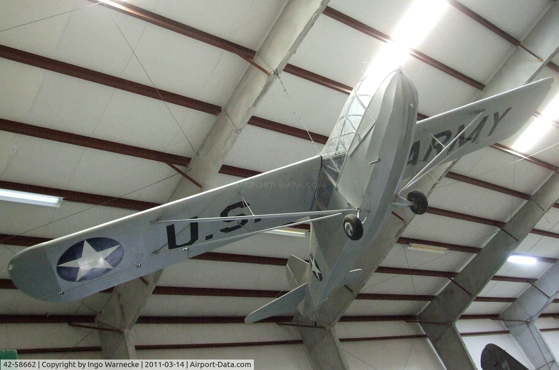 42-58662, 1942 Taylorcraft TG-6 C/N Not found, Taylorcraft DC-65 (converted to TG-6) at the Pima Air & Space Museum, Tucson AZ