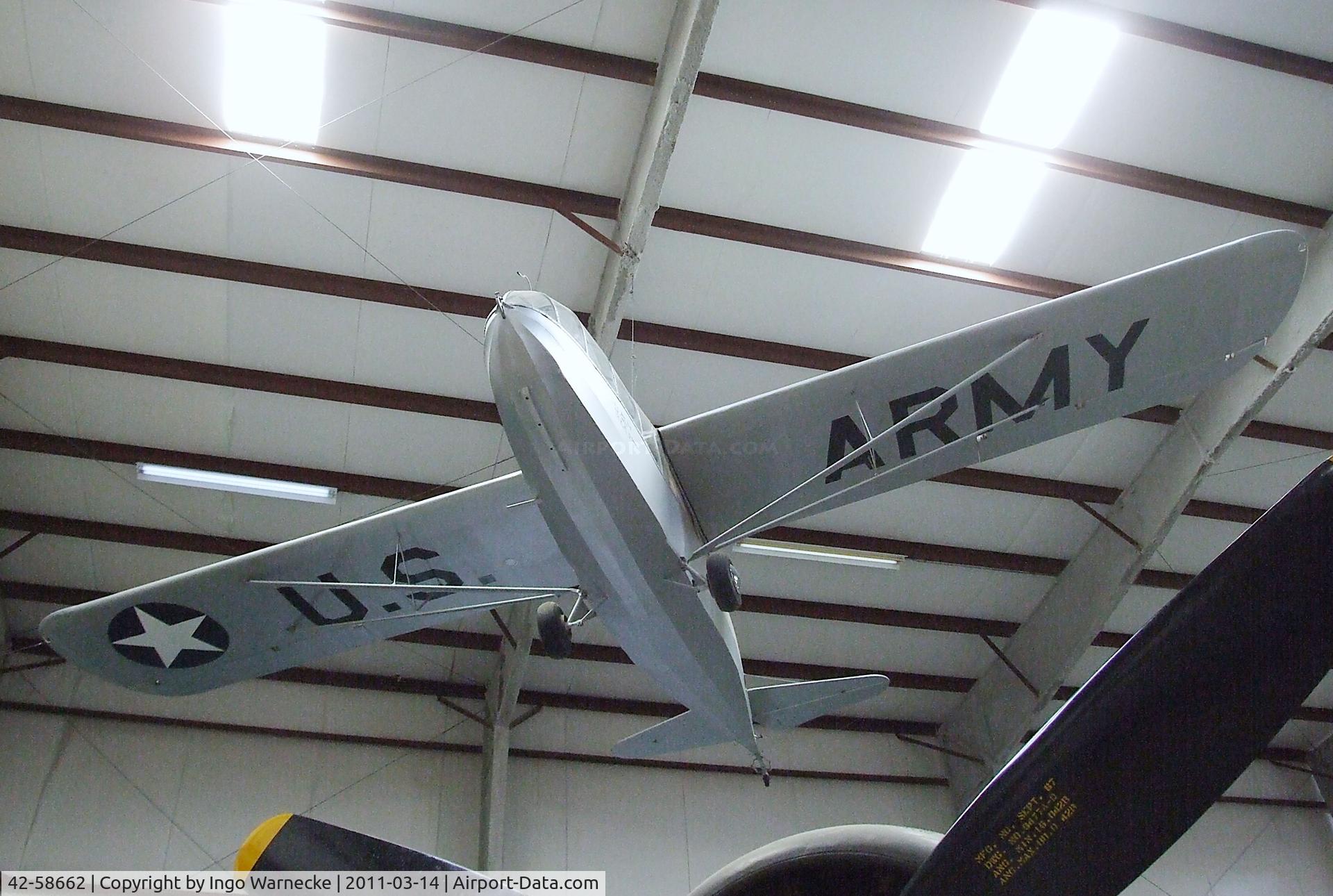 42-58662, 1942 Taylorcraft TG-6 C/N Not found, Taylorcraft DC-65 (converted to TG-6) at the Pima Air & Space Museum, Tucson AZ