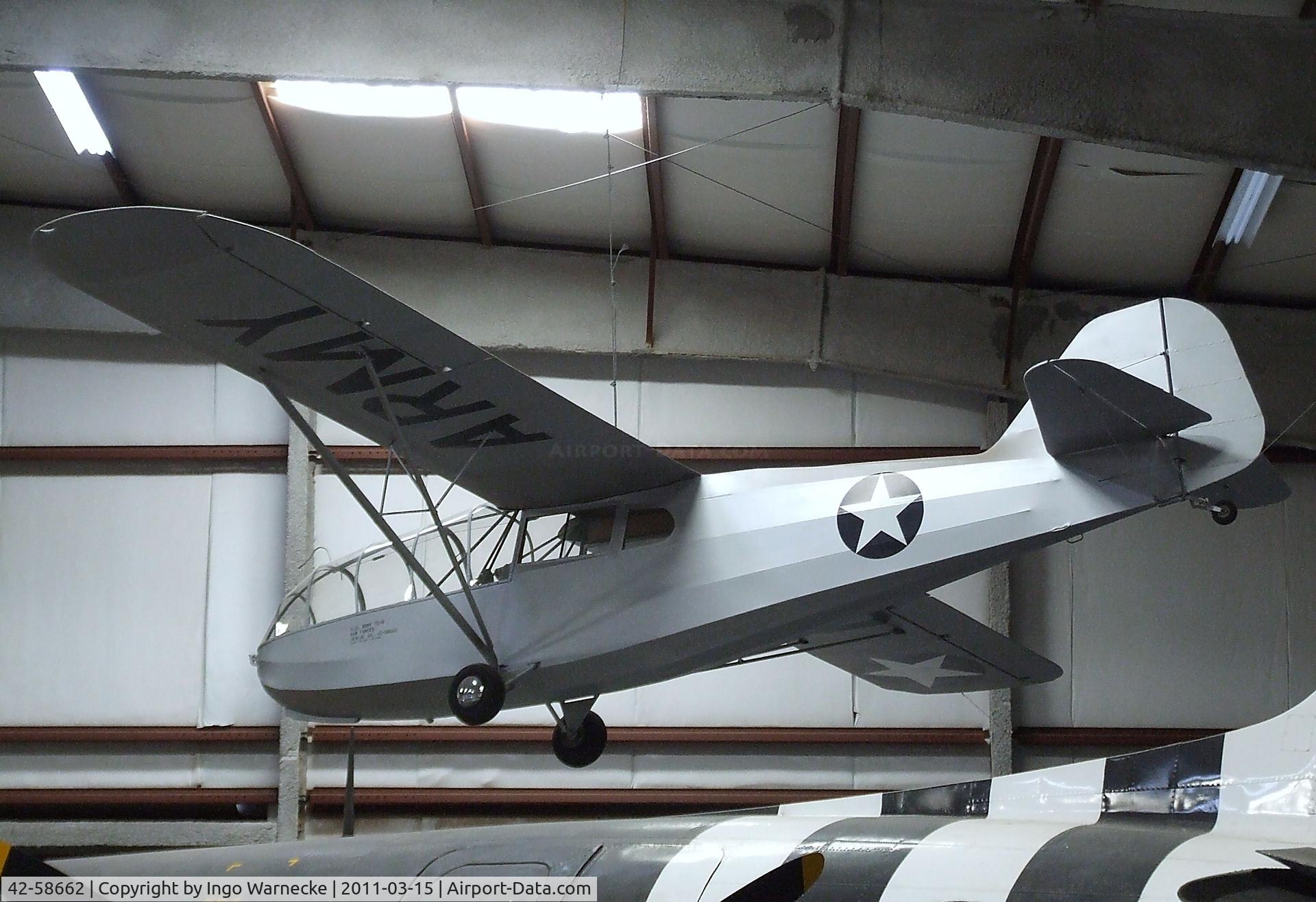 42-58662, 1942 Taylorcraft TG-6 C/N Not found, Taylorcraft DC-65 (converted to TG-6) at the Pima Air & Space Museum, Tucson AZ