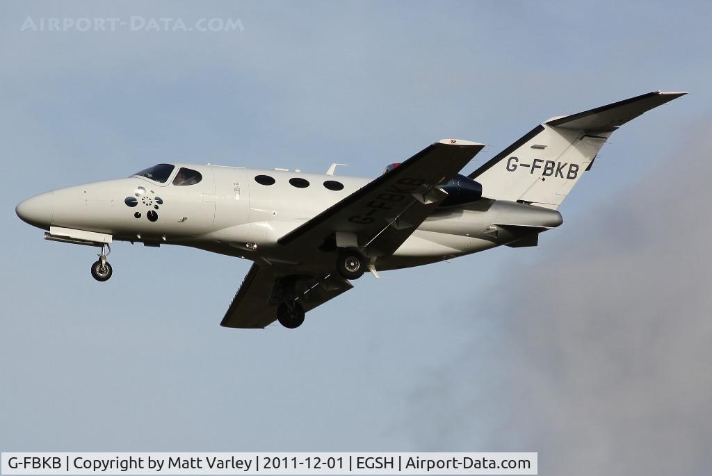 G-FBKB, 2008 Cessna 510 Citation Mustang Citation Mustang C/N 510-0126, Arriving at EGSH.