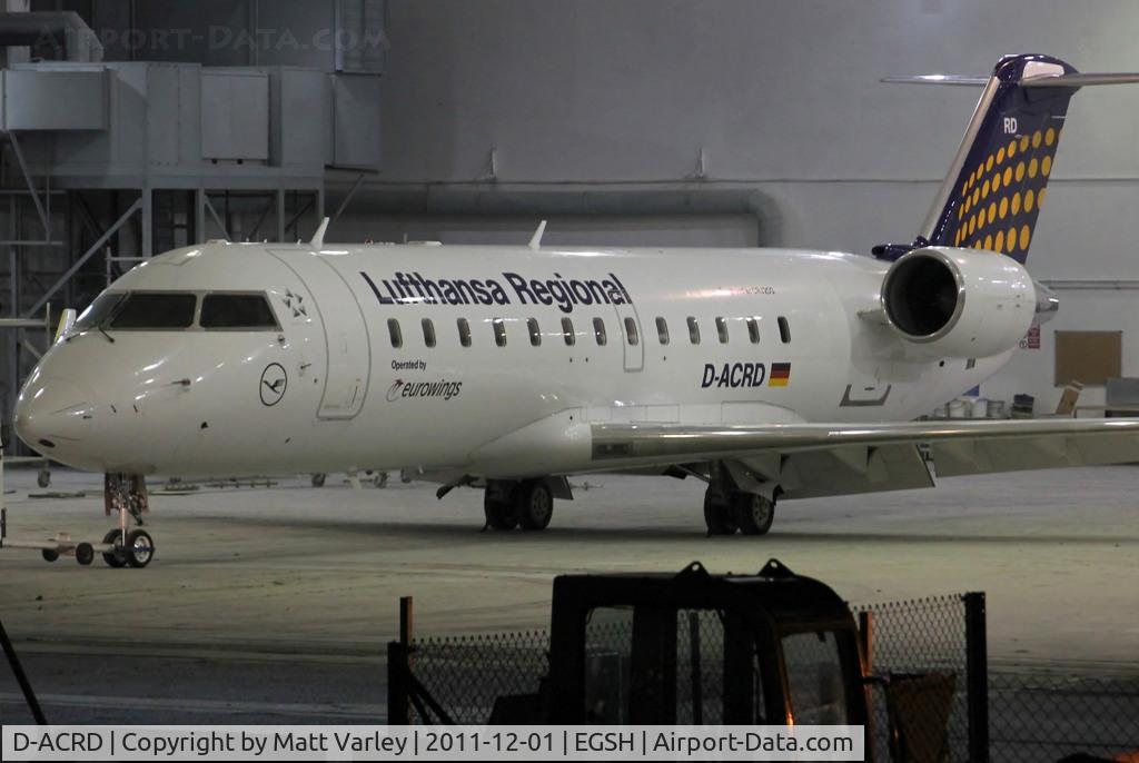 D-ACRD, Canadair CRJ-200ER (CL-600-2B19) C/N 7583, Parked in Air Livery Hangar 2 ready for spray.