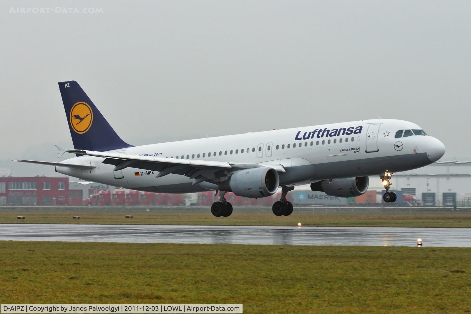 D-AIPZ, 1991 Airbus A320-211 C/N 162, Lufthansa Airbus A320-211 landing on RWY08 in LOWL/LNZ