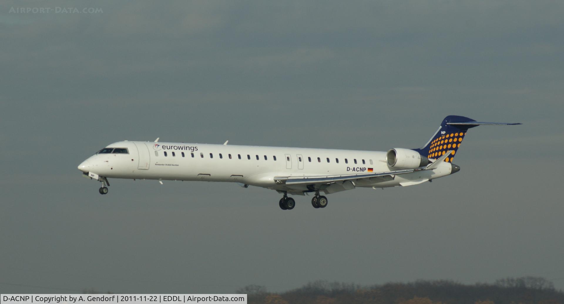 D-ACNP, 2010 Bombardier CRJ-900LR (CL-600-2D24) C/N 15259, Eurowings (Lufthansa Regional cs.), on finals for Runway 23L at Düsseldorf Int´l (EDDL)