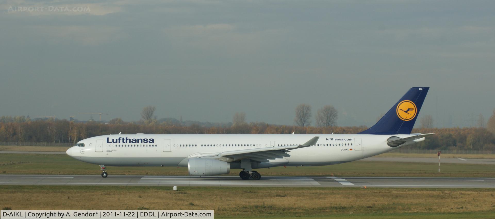 D-AIKL, 2008 Airbus A330-343X C/N 905, Lufthansa, departing on Runway 23L at Düsseldorf Int´l (EDDL)
