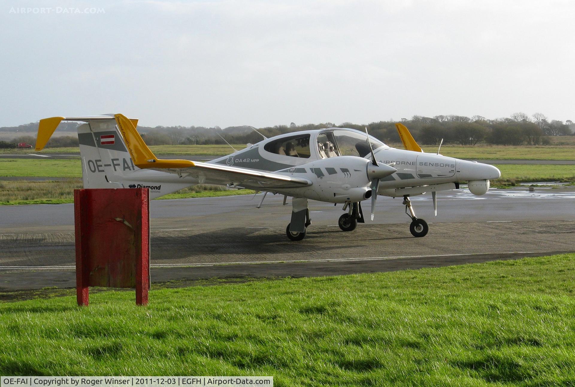 OE-FAI, 2009 Diamond DA-42MPP Twin Star C/N 42.M016, Diamond-Executive Aviation's Twin Star at Swansea Airport.