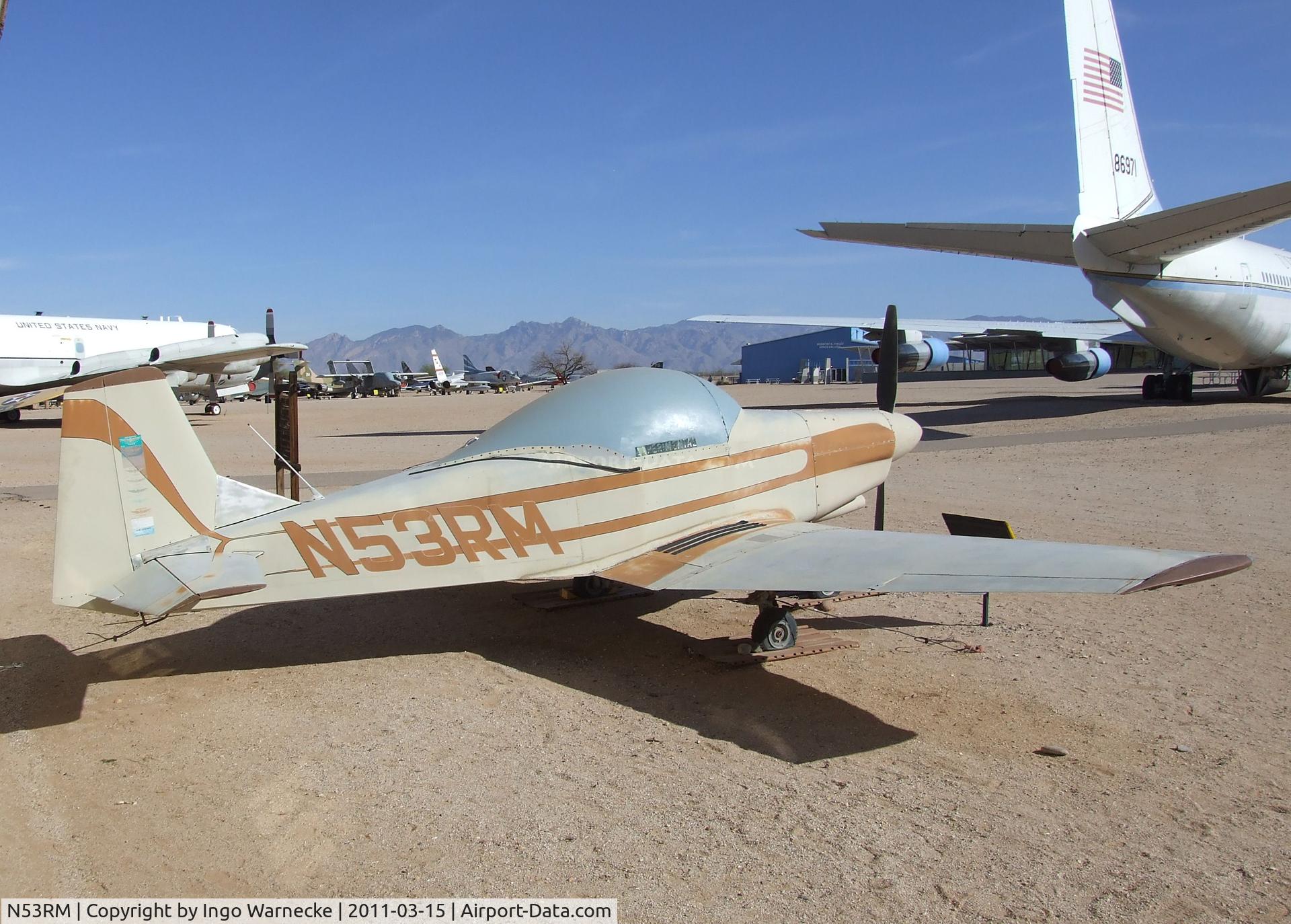 N53RM, Bushby Mustang II C/N 581, Bushby (McMurry) Midget Mustang II at the Pima Air & Space Museum, Tucson AZ