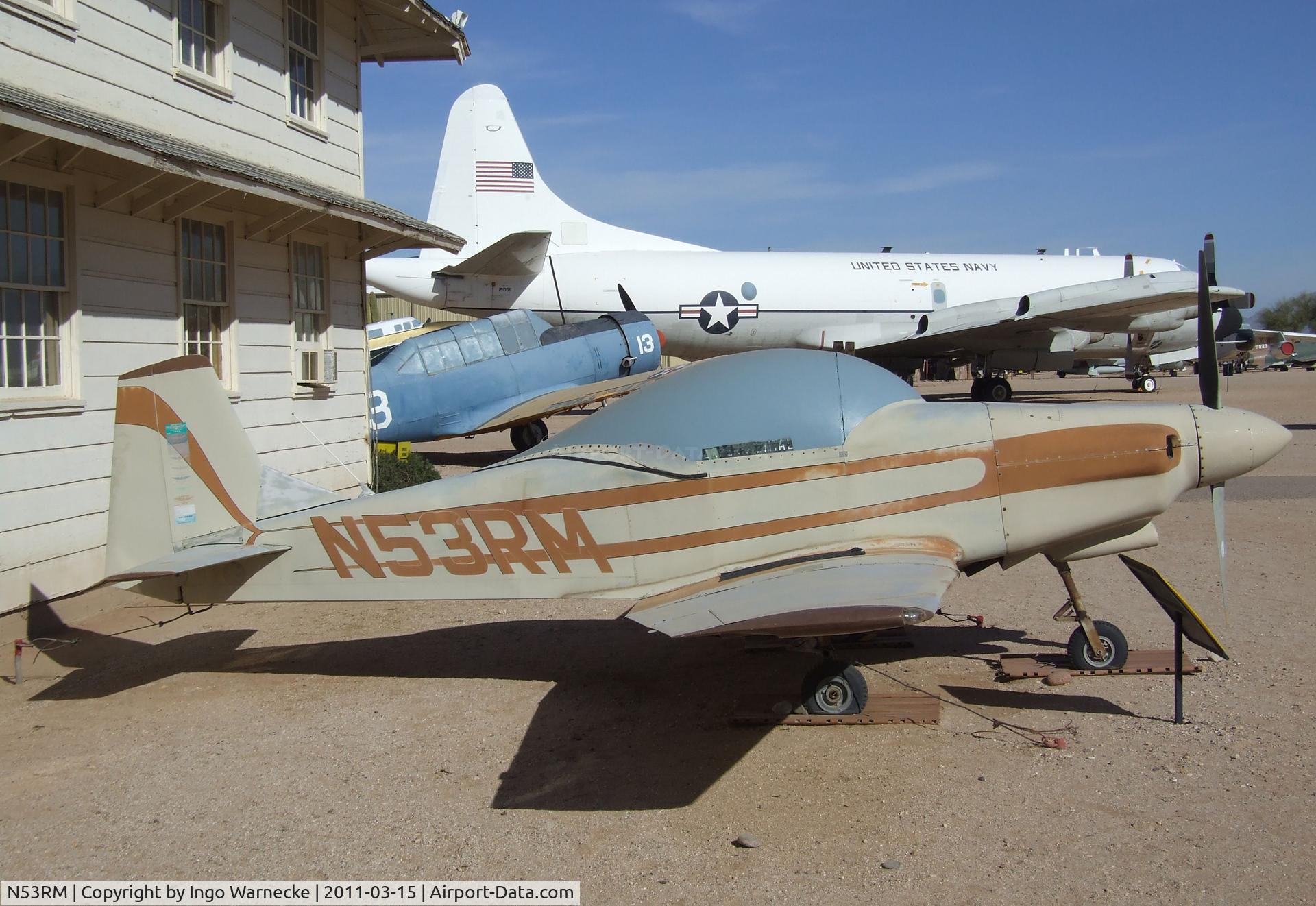 N53RM, Bushby Mustang II C/N 581, Bushby (McMurry) Midget Mustang II at the Pima Air & Space Museum, Tucson AZ