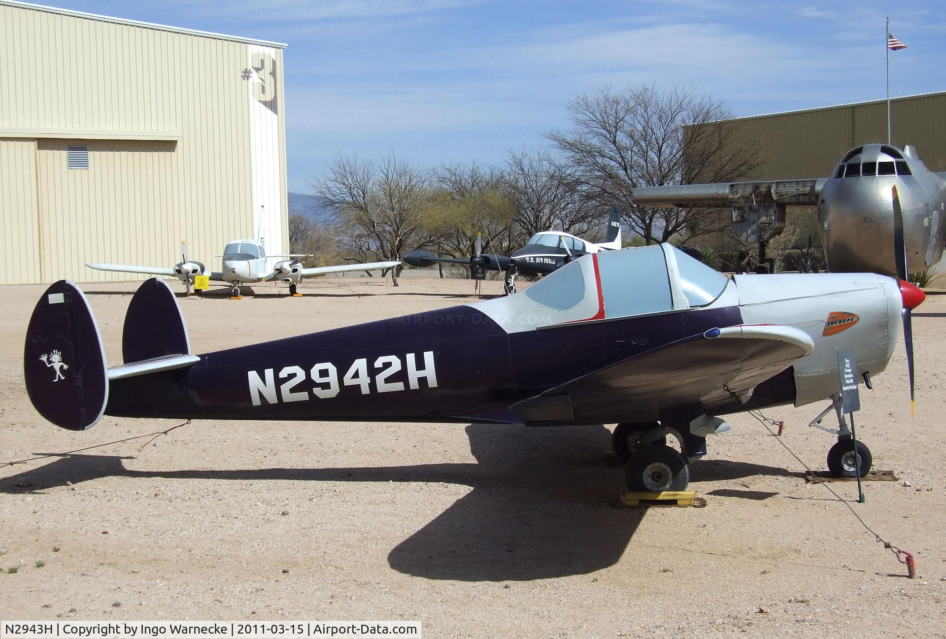 N2943H, 1946 Erco 415C Ercoupe C/N 3568, Erco Ercoupe 415-C at the Pima Air & Space Museum, Tucson AZ