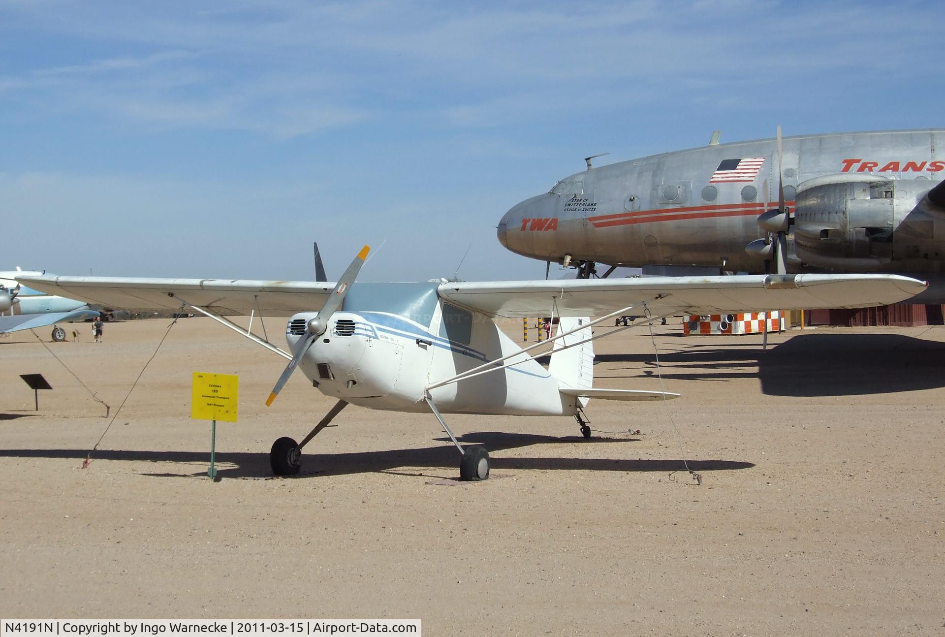 N4191N, 1947 Cessna 120 C/N 13662, Cessna 120 at the Pima Air & Space Museum, Tucson AZ