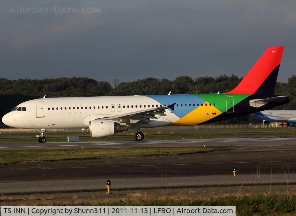 TS-INN, 1998 Airbus A320-212 C/N 793, Ready for take off rwy 14L in Eritrean c/s