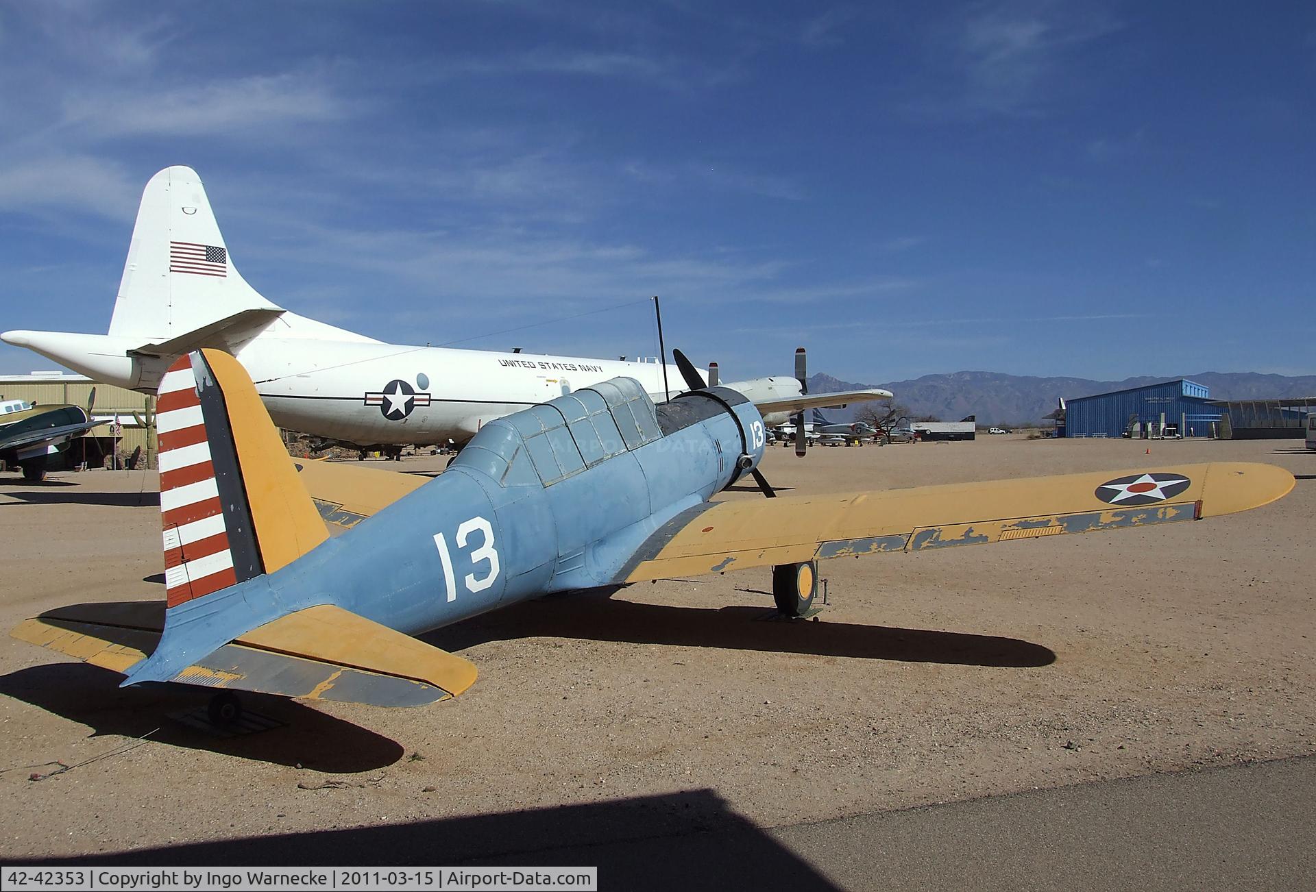 42-42353, 1943 Vultee BT-13A Valiant C/N 74-9103, Vultee BT-13A Valiant at the Pima Air & Space Museum, Tucson AZ