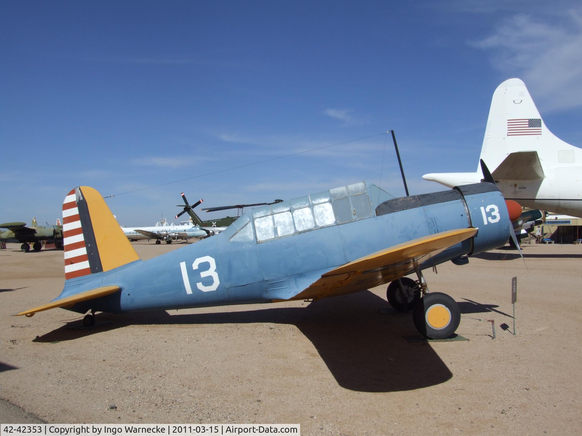 42-42353, 1943 Vultee BT-13A Valiant C/N 74-9103, Vultee BT-13A Valiant at the Pima Air & Space Museum, Tucson AZ