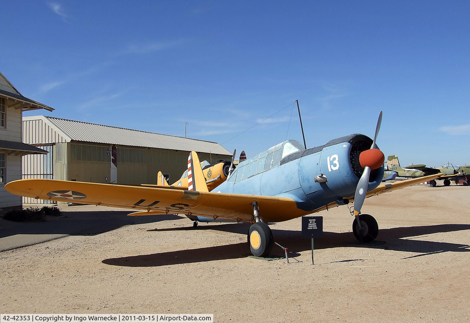 42-42353, 1943 Vultee BT-13A Valiant C/N 74-9103, Vultee BT-13A Valiant at the Pima Air & Space Museum, Tucson AZ
