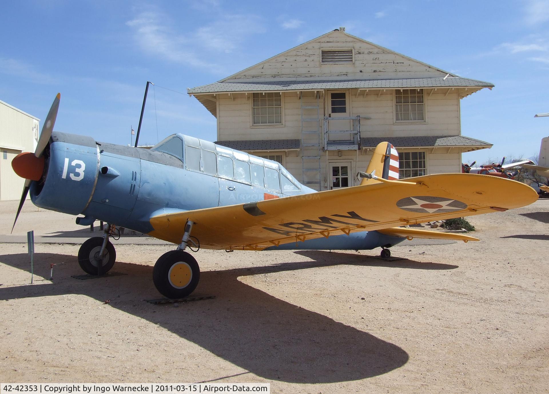 42-42353, 1943 Vultee BT-13A Valiant C/N 74-9103, Vultee BT-13A Valiant at the Pima Air & Space Museum, Tucson AZ