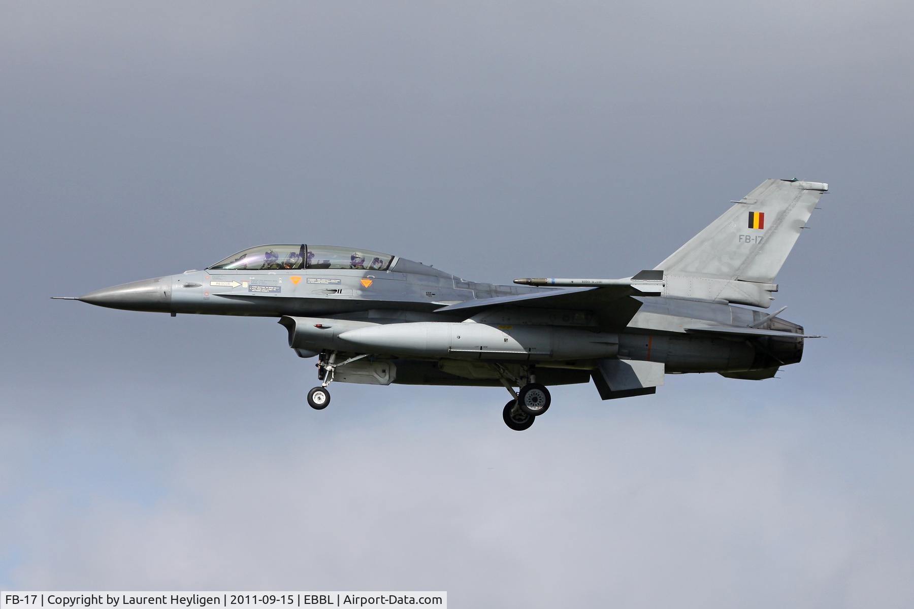 FB-17, 1983 SABCA F-16BM Fighting Falcon C/N 6J-17, Landing at Kleine Brogel airbase