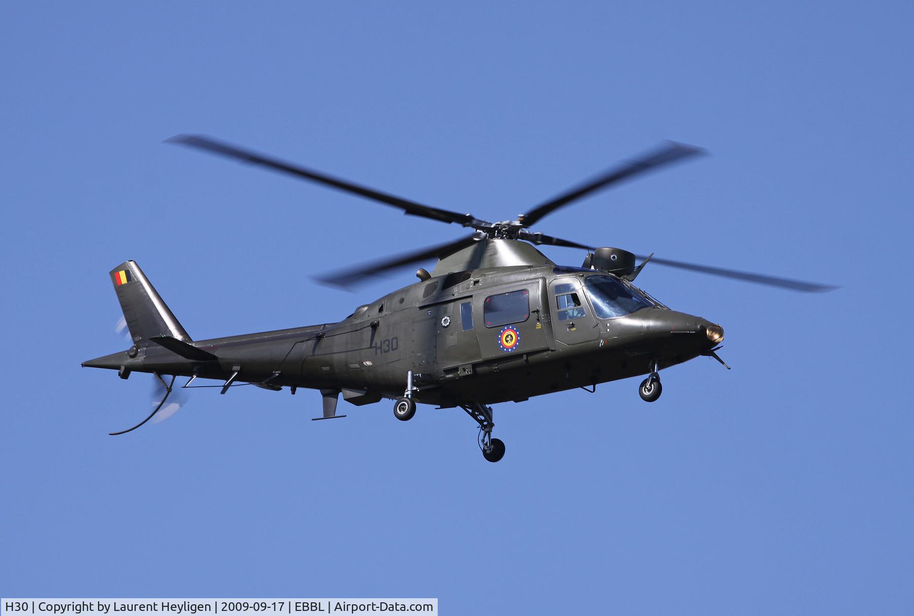 H30, Agusta A-109BA C/N 0330, Fly-by at Kleine Brogel during the NATO Tiger Meet 2009.