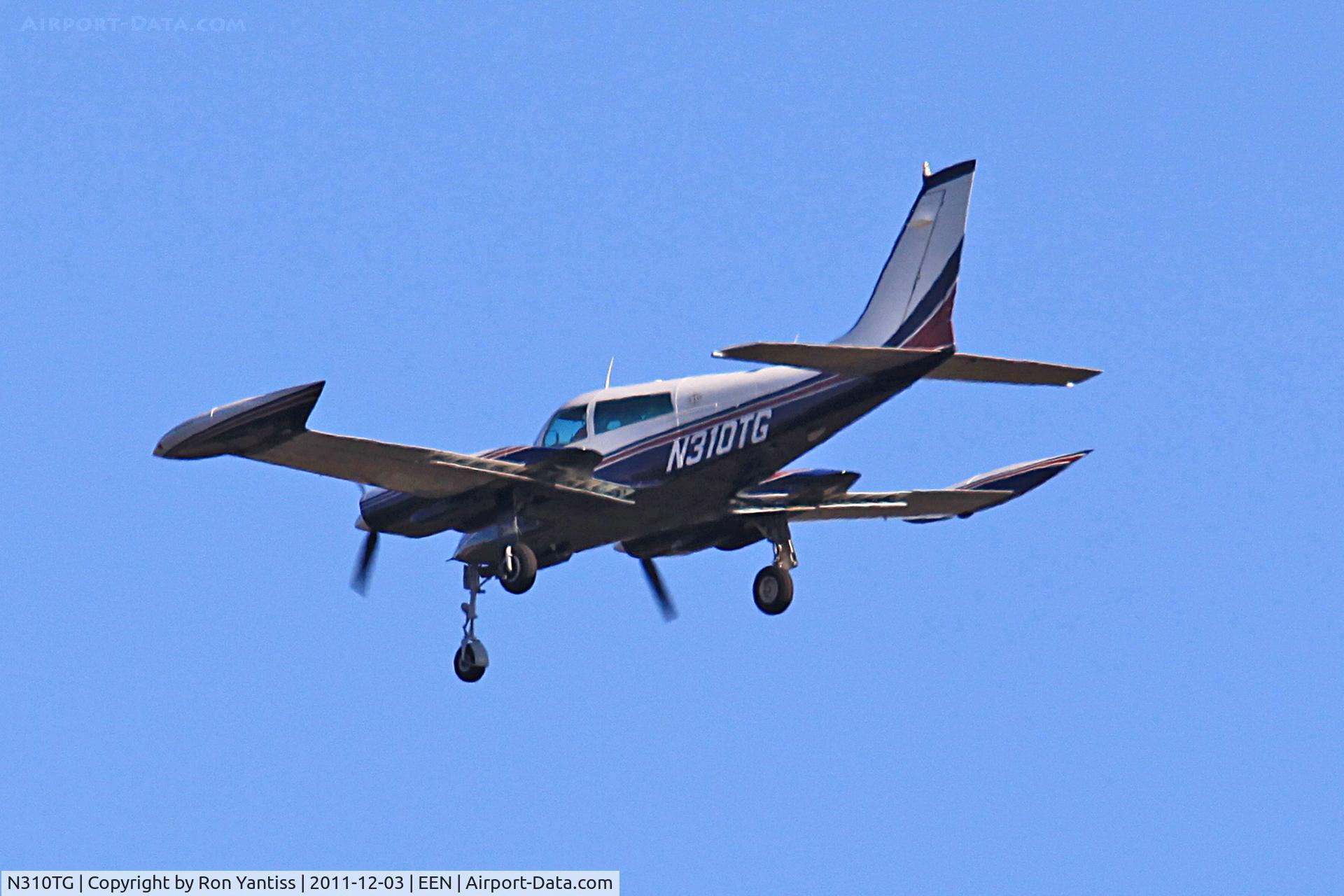 N310TG, 1966 Cessna 310K C/N 310K0035, Straight in short final, runway 02, Dillant-Hopkins Airport, Keene, NH