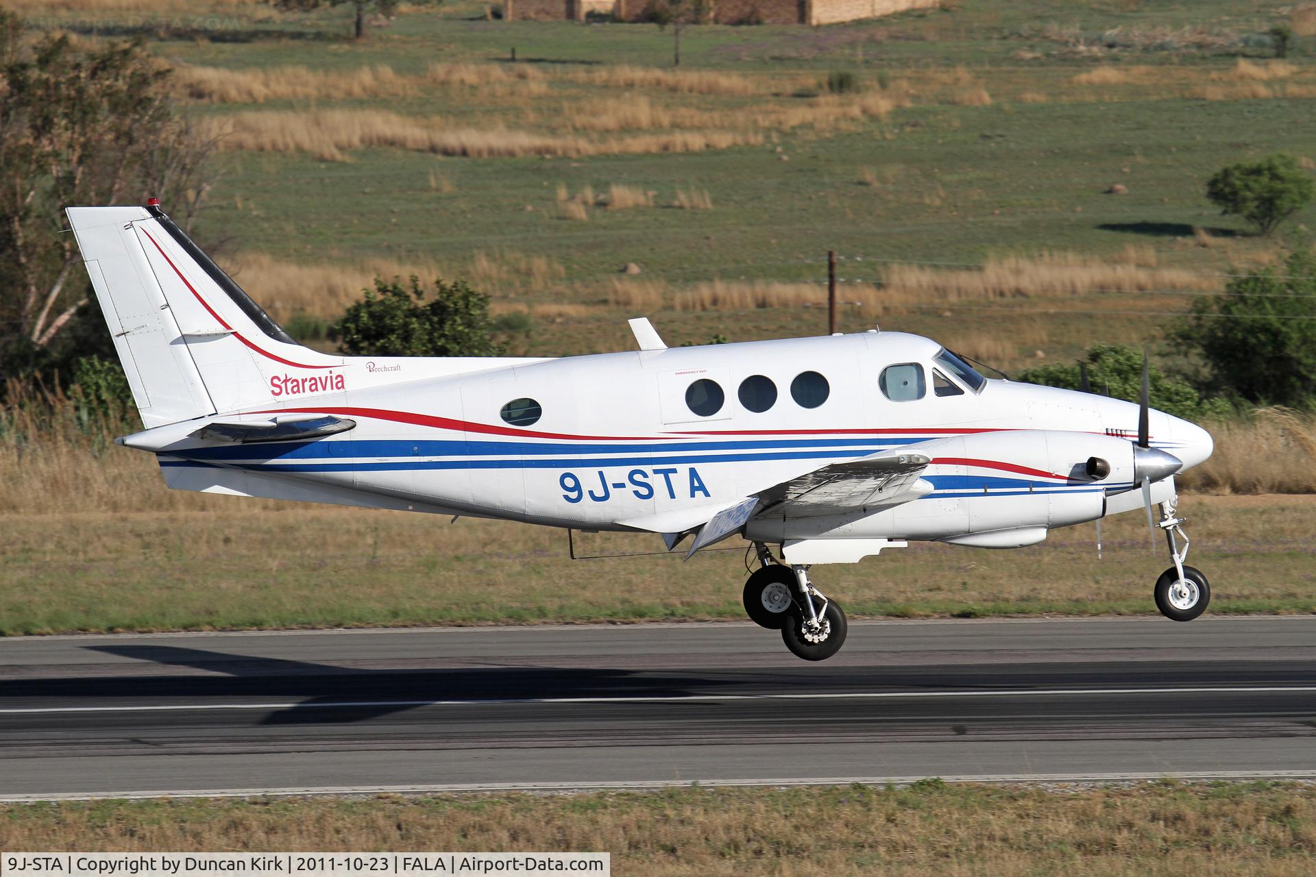 9J-STA, 1974 Beech E90 King Air C/N LW-116, Landing at Lanseria