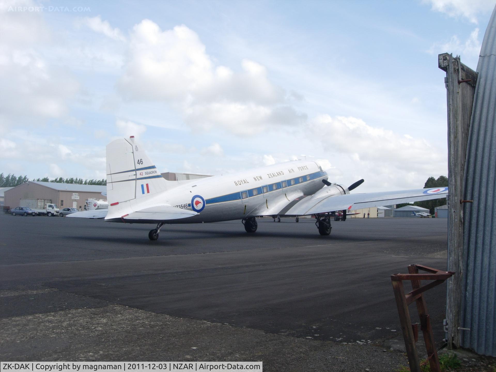 ZK-DAK, 1944 Douglas DC3C-S1C3G (C-47B) C/N 15035, A common sight around Auckland - still nice to see flying.