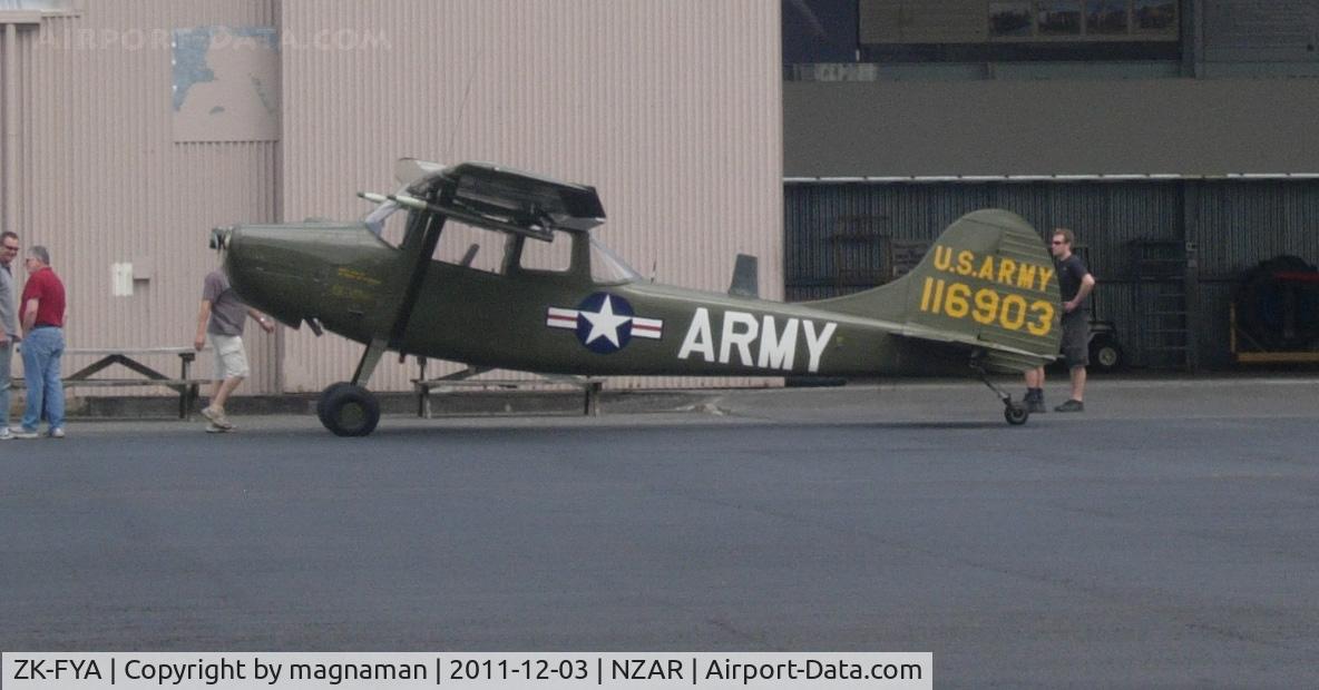 ZK-FYA, 1951 Cessna L-19A Bird Dog C/N 22737, Just got a snap before going back into the hangar.