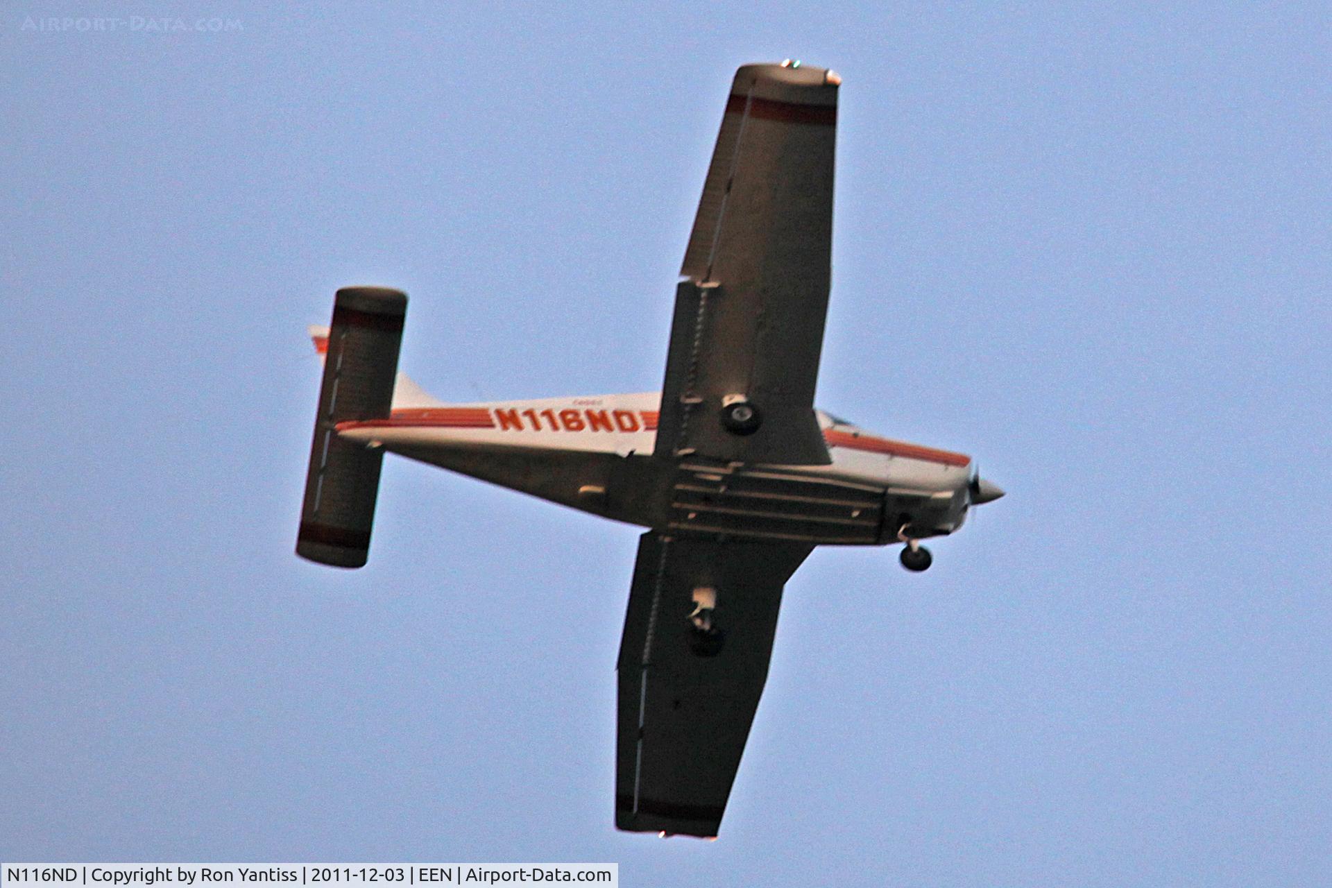 N116ND, 1988 Piper PA-28-161 C/N 2841036, Turning left base, runway 02, Dillant-Hopkins Airport, Keene, NH