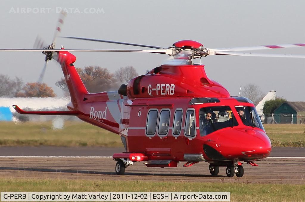 G-PERB, 2011 AgustaWestland AW-139 C/N 41261, Bond 8 arriving at EGSH.