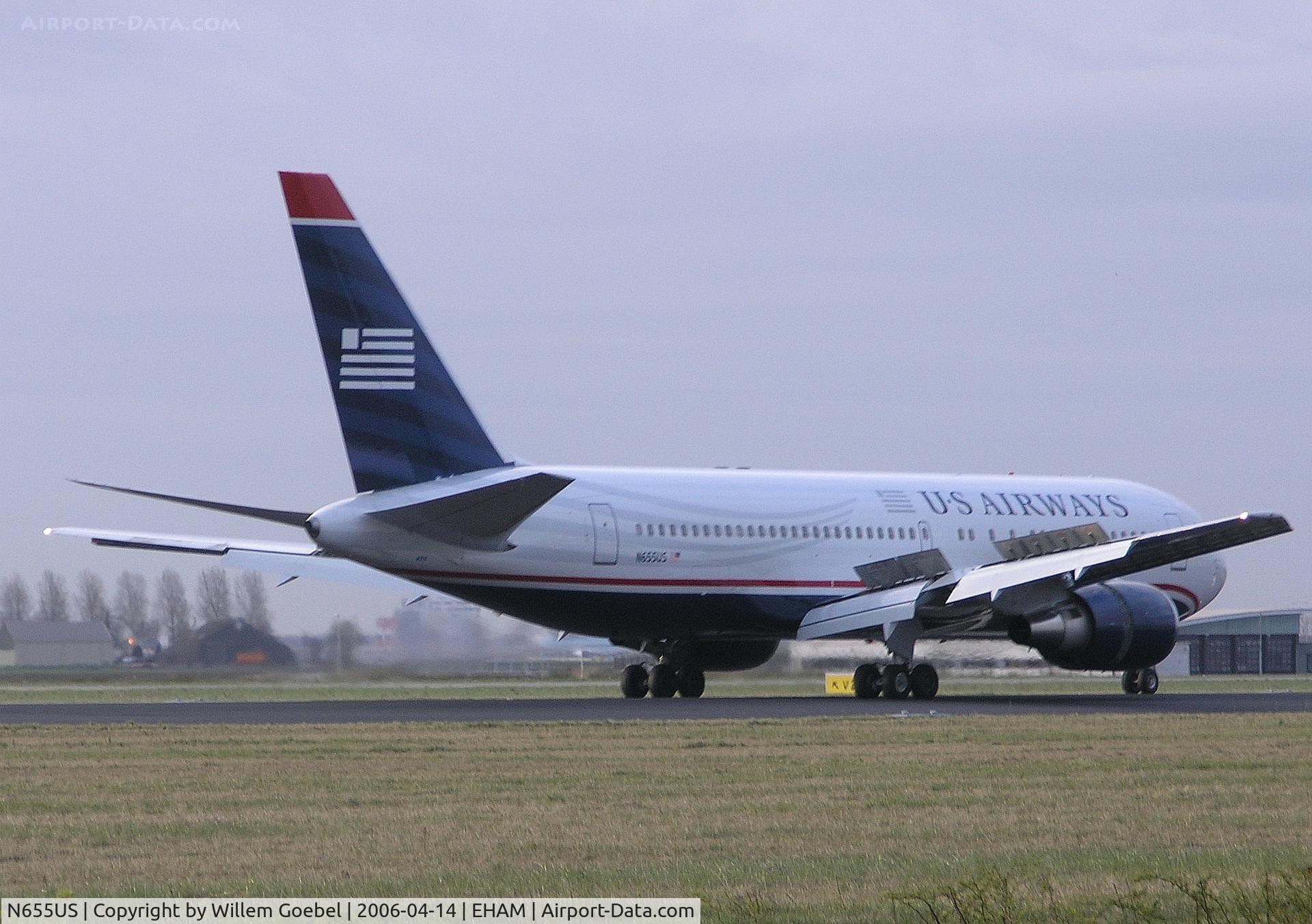 N655US, 1991 Boeing 767-2B7 C/N 25257, Landing on runway 18R of Schiphol Airport