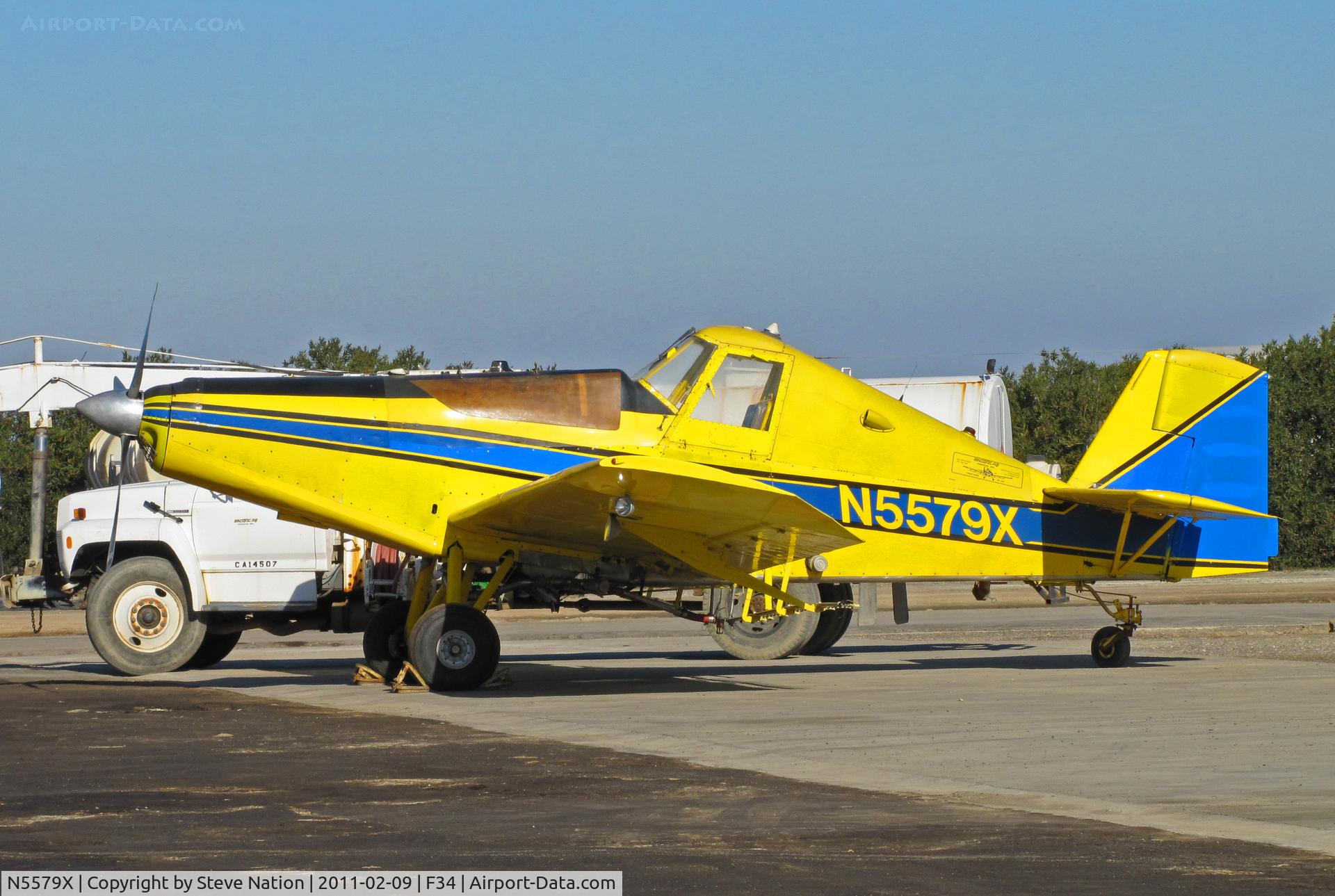 N5579X, 1973 Aero Commander S2R C/N 1779R, Pacific Ag Services (titles on rear fuselage) Aero Commander S2R-T34 rigged as sprayer @ Firebaugh, CA home base