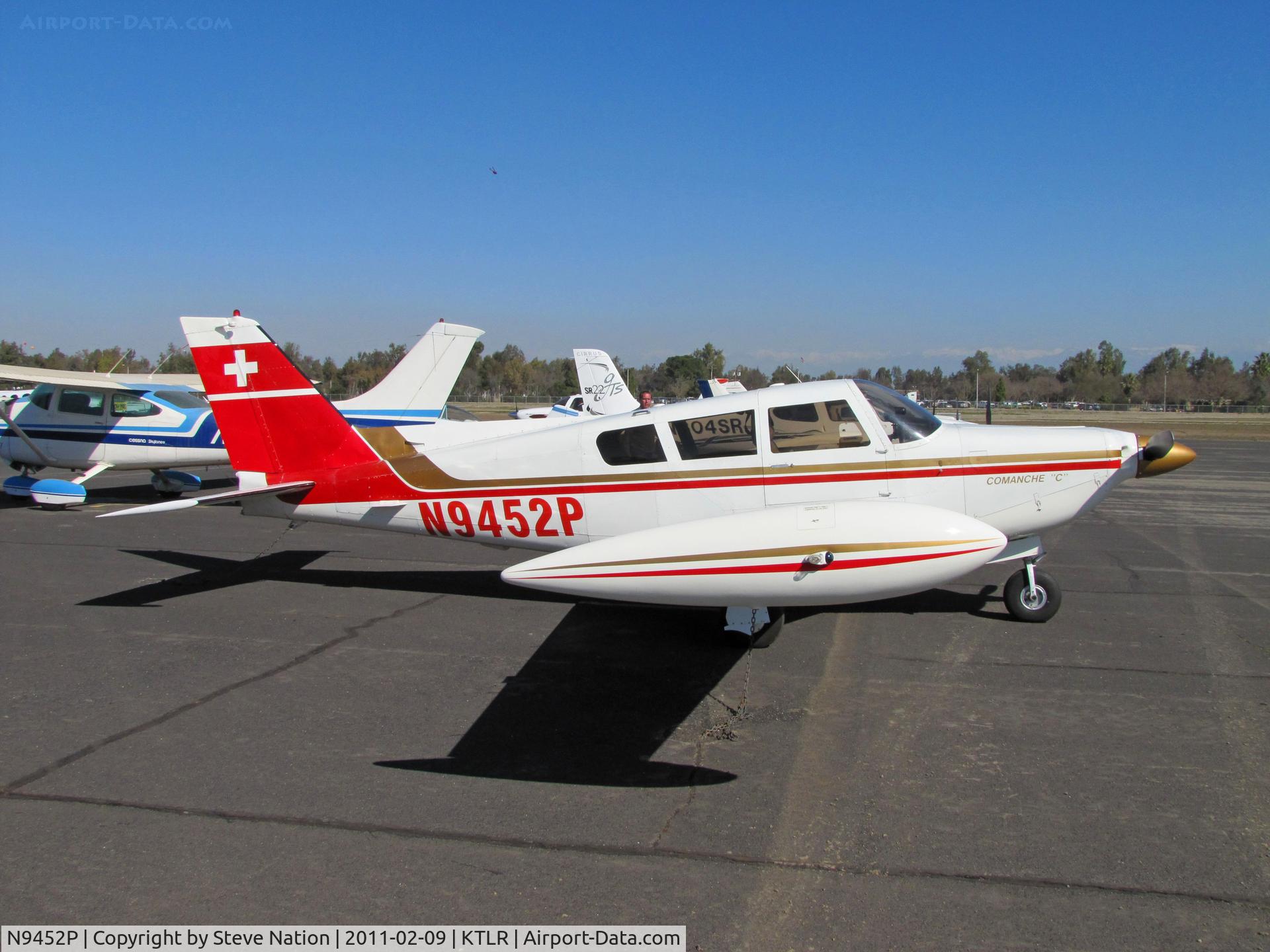 N9452P, 1971 Piper PA-24-260 C/N 24-4959, Very sharp 1971 Piper PA-24-260 Comanche with Swiss flag on tail @ Tulare, CA Tulare, CA for International Ag Expo