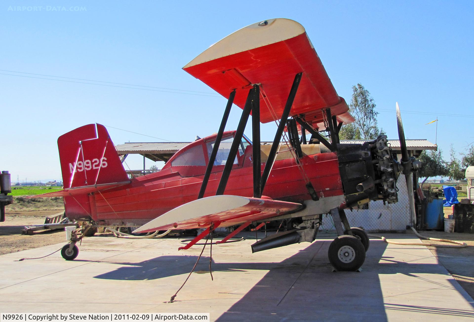 N9926, 1974 Grumman-Schweizer G-164A C/N 1334, Hughes Flying Service (Riverdale, CA) dark red 1974 G-164A rigged for spreading dry material @ Brian Hughes' airstrip